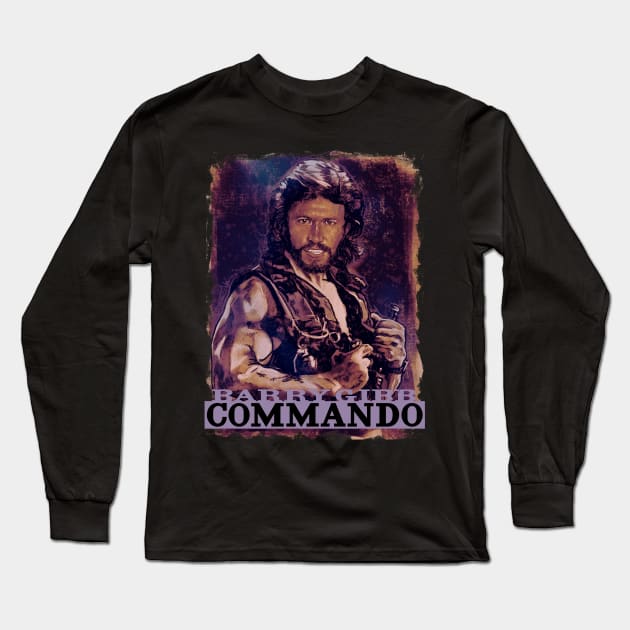 Barry Gibb Commando Long Sleeve T-Shirt by Elizachadwickart 